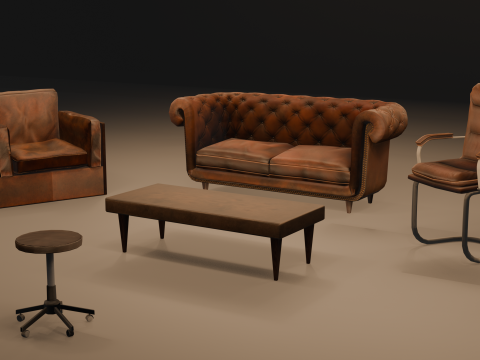 Chair Set 3D 모델