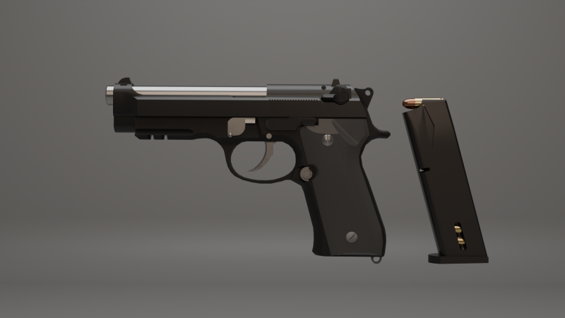 M9 Pistol 3D मॉडल .c4d .max .obj .3ds .fbx .stl .blend