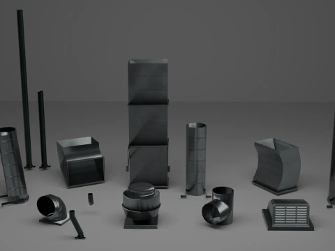 Air vent Low poly 3D Model