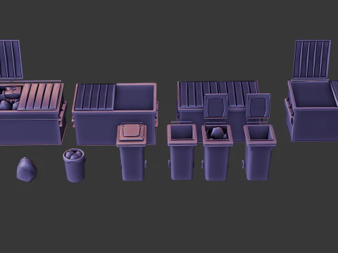 Kit bidone della spazzatura Modello 3D