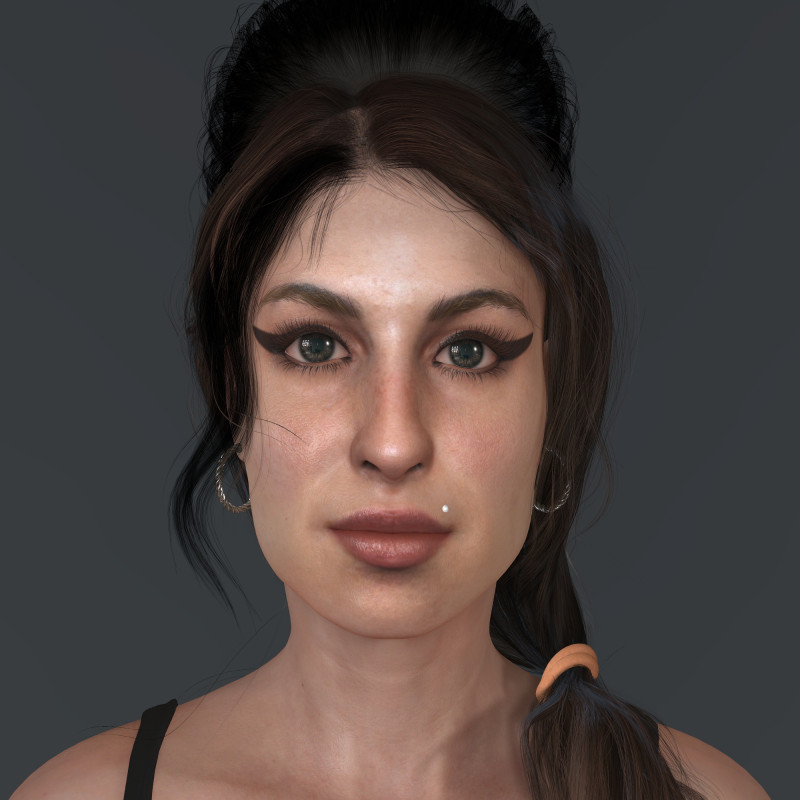 Amy Winehouse low-poly 3D 모델 .c4d .max .obj .3ds .fbx .stl .blend