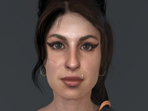 Amy Winehouse Low-Poly 3D Modell