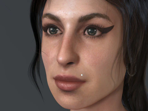 Amy Winehouse low-poly 3D Model