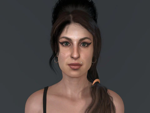 Amy Winehouse low-poly 3D Model