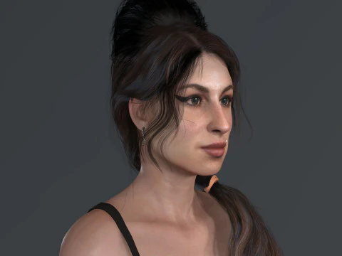 Amy Winehouse low-poly 3D Model