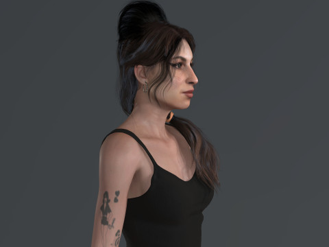 Amy Winehouse low-poly 3D 모델