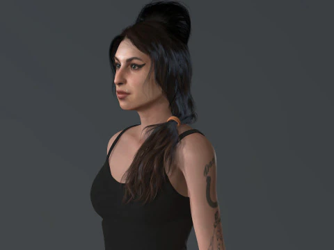 Amy Winehouse low-poly 3D Model