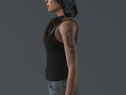 Amy Winehouse low-poly 3D Model