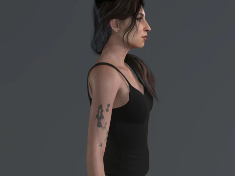 Amy Winehouse low-poly 3D Model