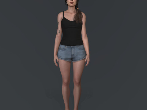 Amy Winehouse low-poly 3D 모델