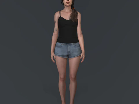 Amy Winehouse low-poly 3D Model