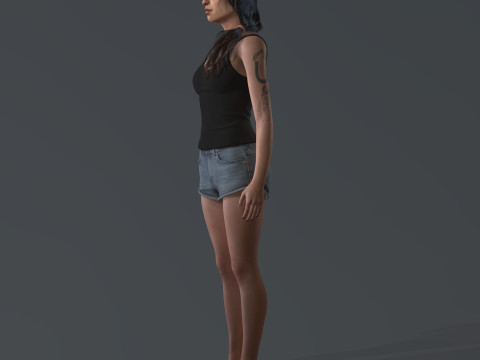 Amy Winehouse low-poly 3D 모델