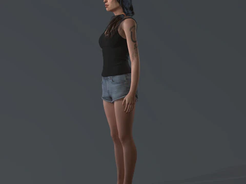 Amy Winehouse low-poly 3D Model