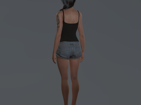 Amy Winehouse low-poly 3D 모델