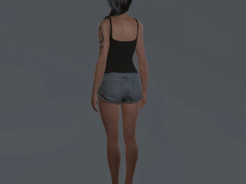 Amy Winehouse low-poly 3D Model