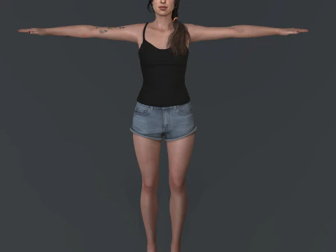 Amy Winehouse low-poly 3D Model