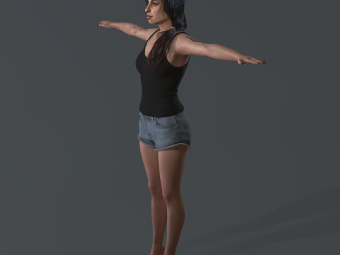 Amy Winehouse low-poly 3D 모델