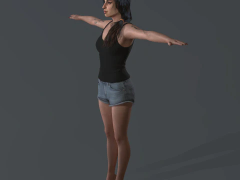 Amy Winehouse low-poly 3D Model