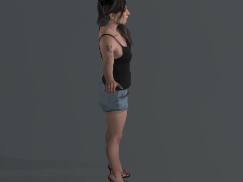Amy Winehouse low-poly 3D 모델
