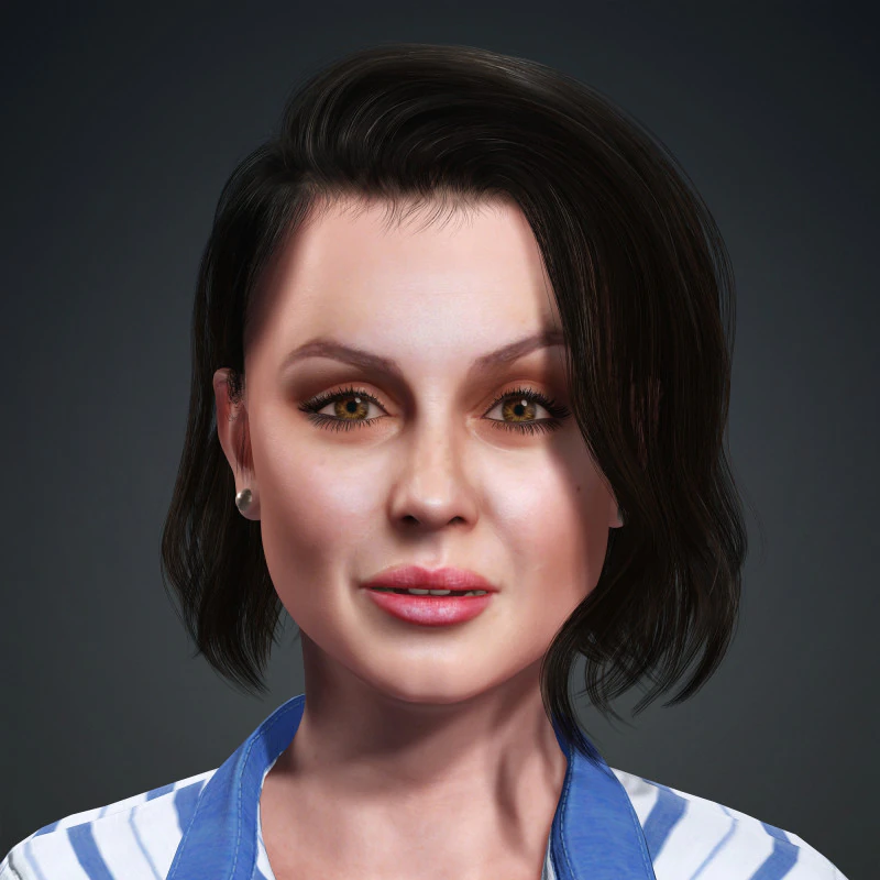 Ana De Armas - Hyper Realistic Low-poly 3D Model .c4d .max .obj .3ds .fbx .stl .blend 