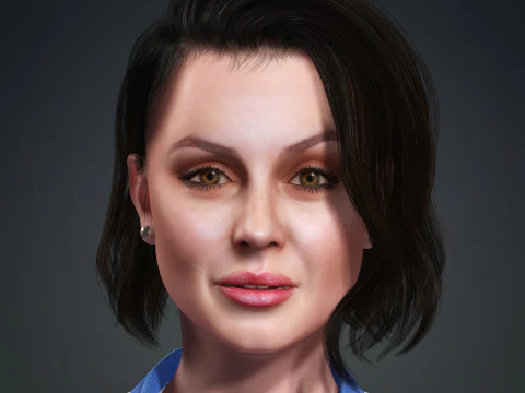 Ana De Armas - Hyper Realistic Low-poly 3D Model