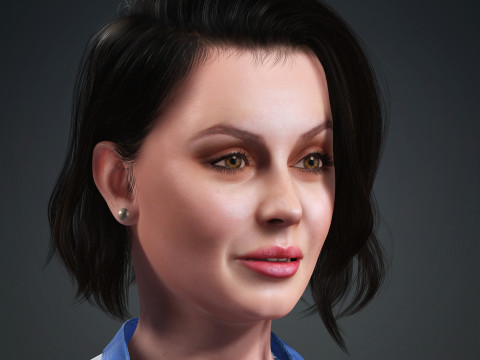 Ana De Armas - Hyper Realistic Low-poly 3D Model