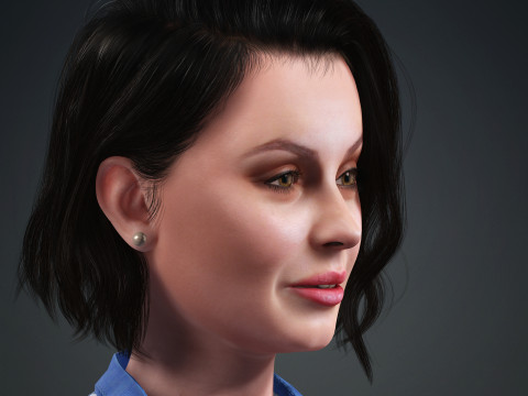 Ana De Armas - Hyper Realistic Low-poly 3D Model