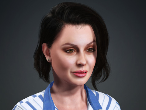 Ana De Armas - Hyper Realistic Low-poly 3D Model