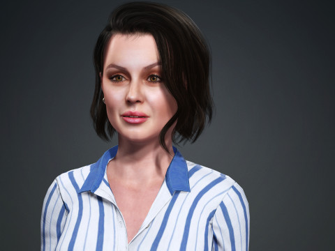 Ana De Armas - Hyper Realistic Low-poly 3D Model
