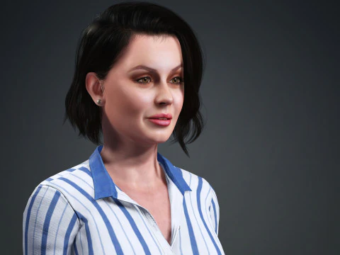 Ana De Armas - Hyper Realistic Low-poly 3D Model