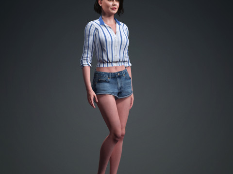 Ana De Armas - Hyper Realistic Low-poly 3D Model