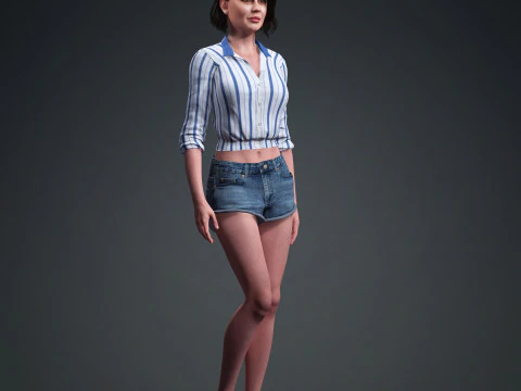 Ana De Armas - Hyper Realistic Low-poly 3D Model
