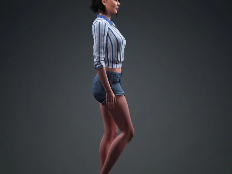 Ana De Armas - Hyper Realistic Low-poly 3D Model