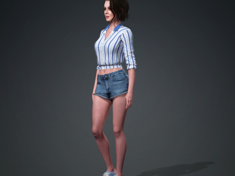 Ana De Armas - Hyper Realistic Low-poly 3D Model