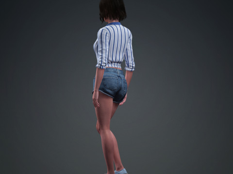 Ana De Armas - Hyper Realistic Low-poly 3D Model
