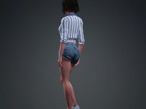 Ana De Armas - Hyper Realistic Low-poly 3D Model