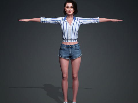 Ana De Armas - Hyper Realistic Low-poly 3D Model