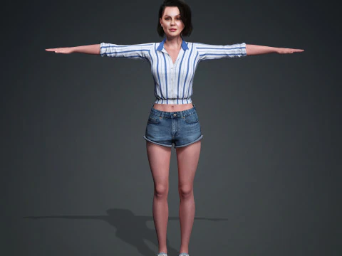 Ana De Armas - Hyper Realistic Low-poly 3D Model