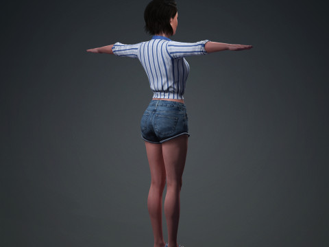 Ana De Armas - Hyper Realistic Low-poly 3D Model