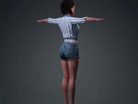Ana De Armas - Hyper Realistic Low-poly 3D Model