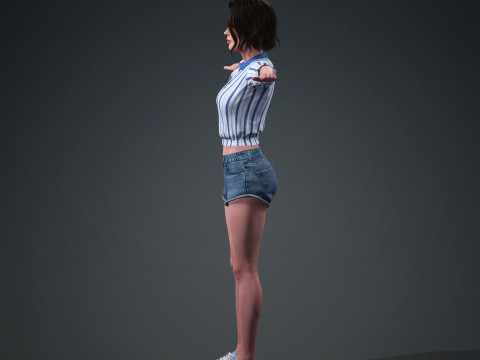 Ana De Armas - Hyper Realistic Low-poly 3D Model