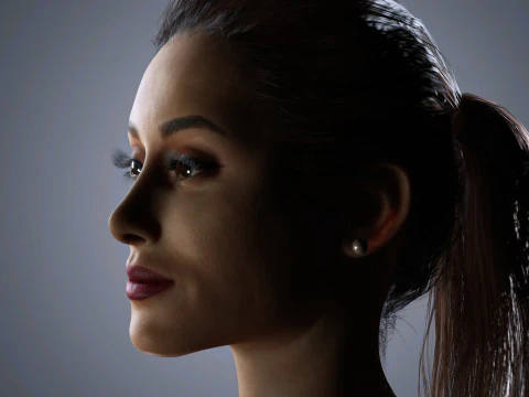 Ariana Grande Character Low-poly 3D Model