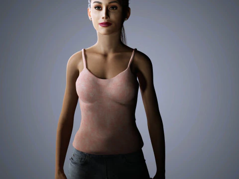 Ariana Grande Character Low-poly 3D Model