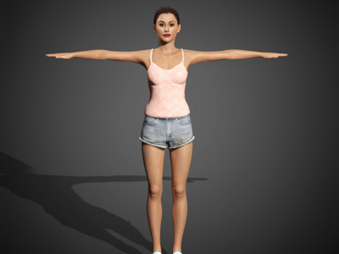 Ariana Grande Character Low-poly 3D Модель