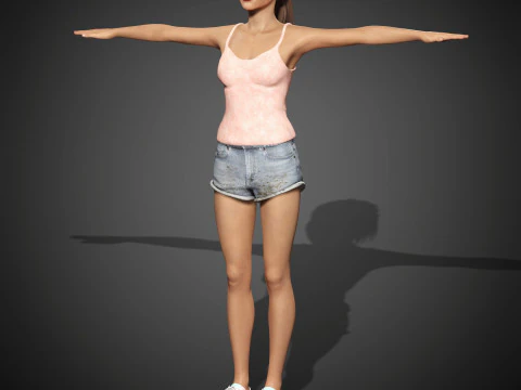 Ariana Grande Character Low-poly 3D Model