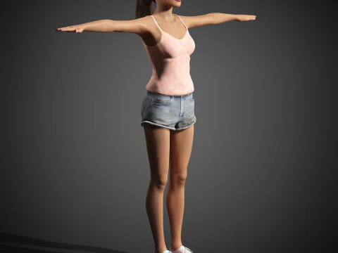 Ariana Grande Character Low-poly 3D Model