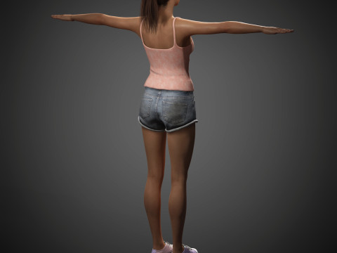 Ariana Grande Character Low-poly 3D Модель