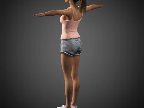 Ariana Grande Character Low-poly 3D Model