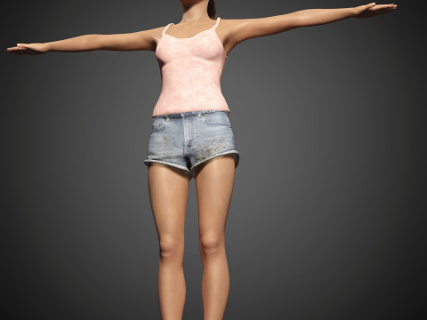 Ariana Grande Character Low-poly 3D Модель