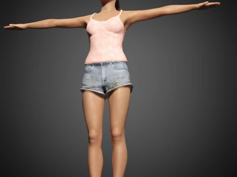 Ariana Grande Character Low-poly 3D Model
